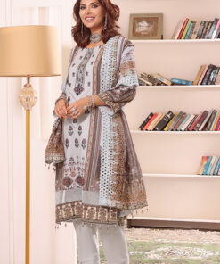 Liliana Digital printed Lawn with Sequins Embroidered Neckline LIL-007